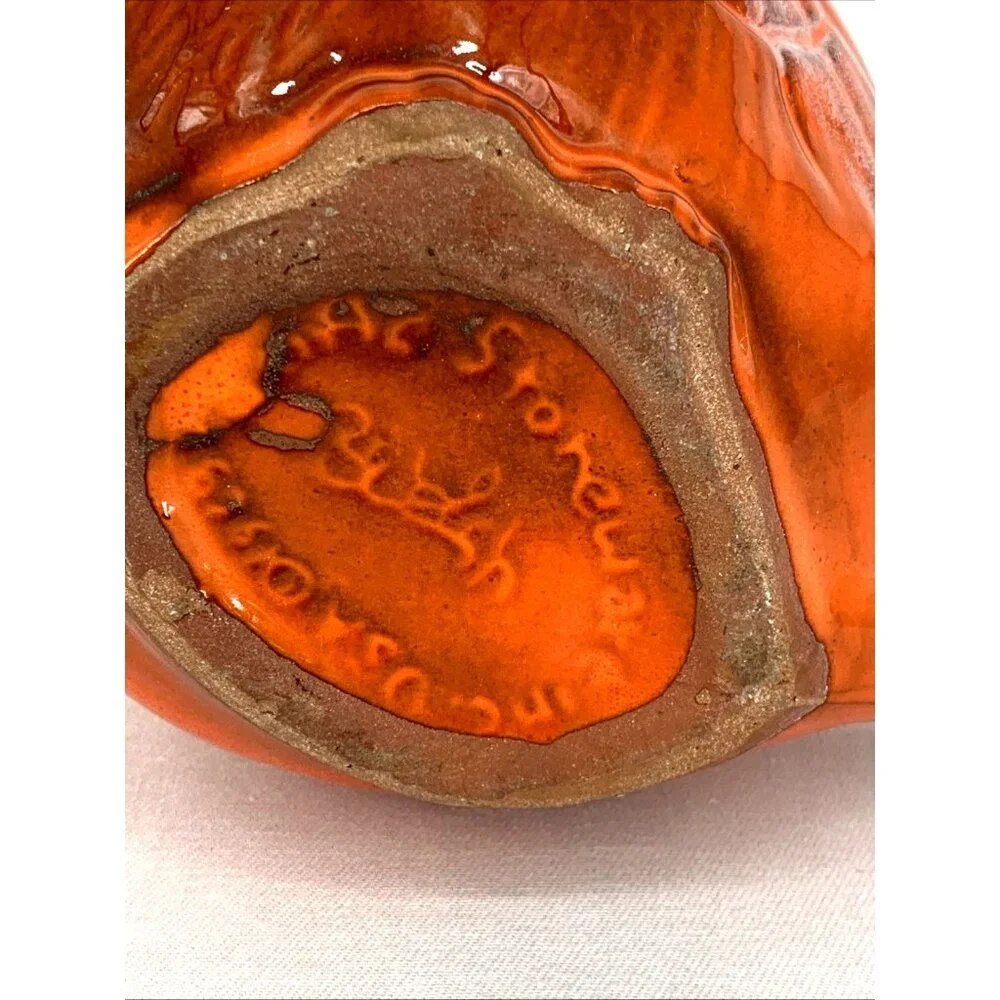 Pacific Stoneware Bennett Welsh Cat Orange Cup Mug 1969 Vintage